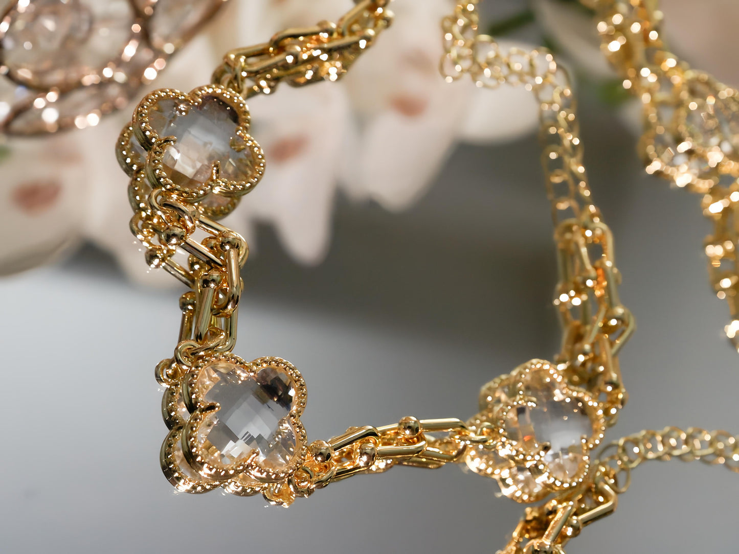 PULSERA - TREBOL TRANSPARENTE