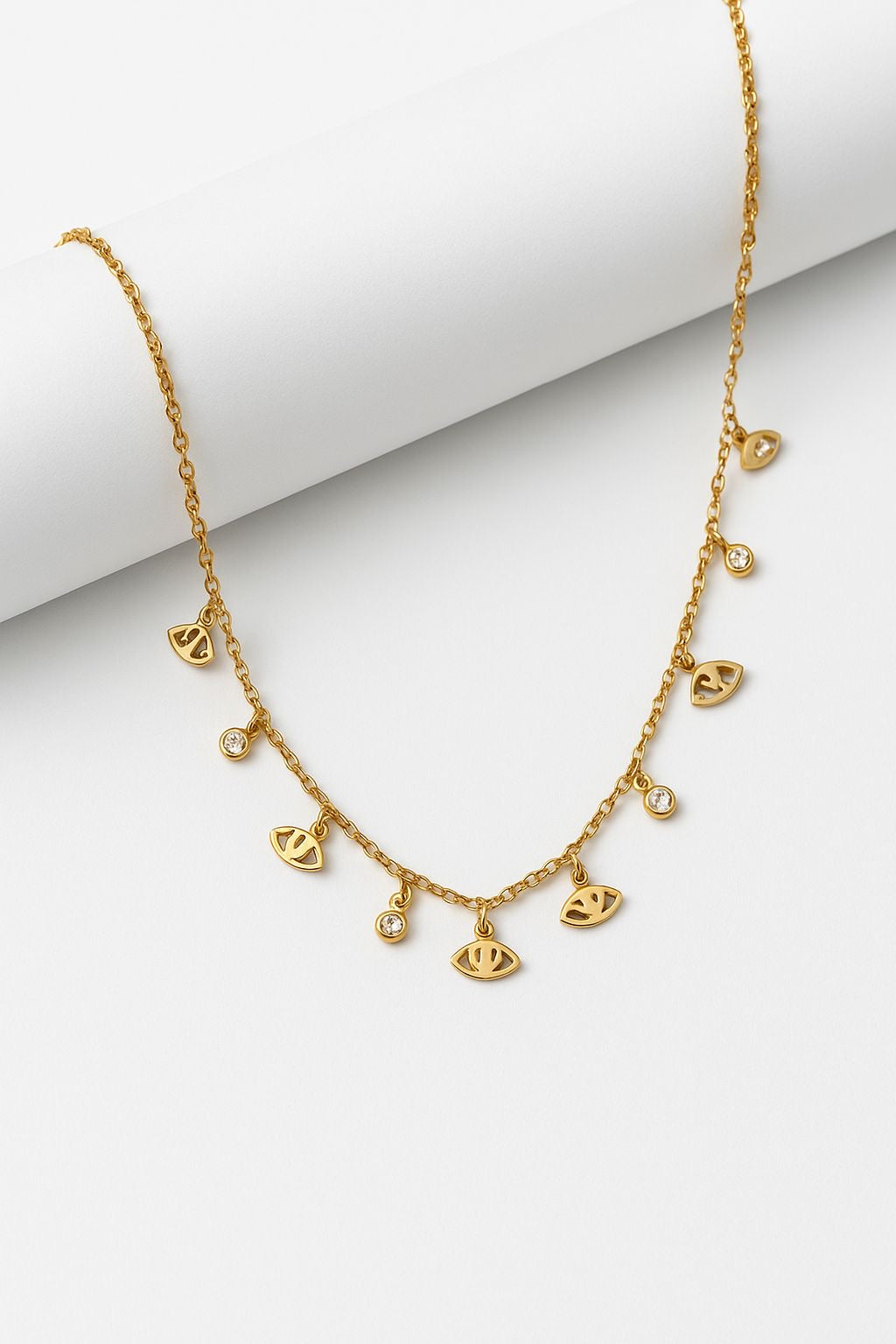 COLLAR -OJOS TURCOS DORADOS