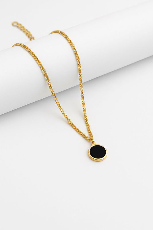 COLLAR - CIRCULO NEGRO DORADO