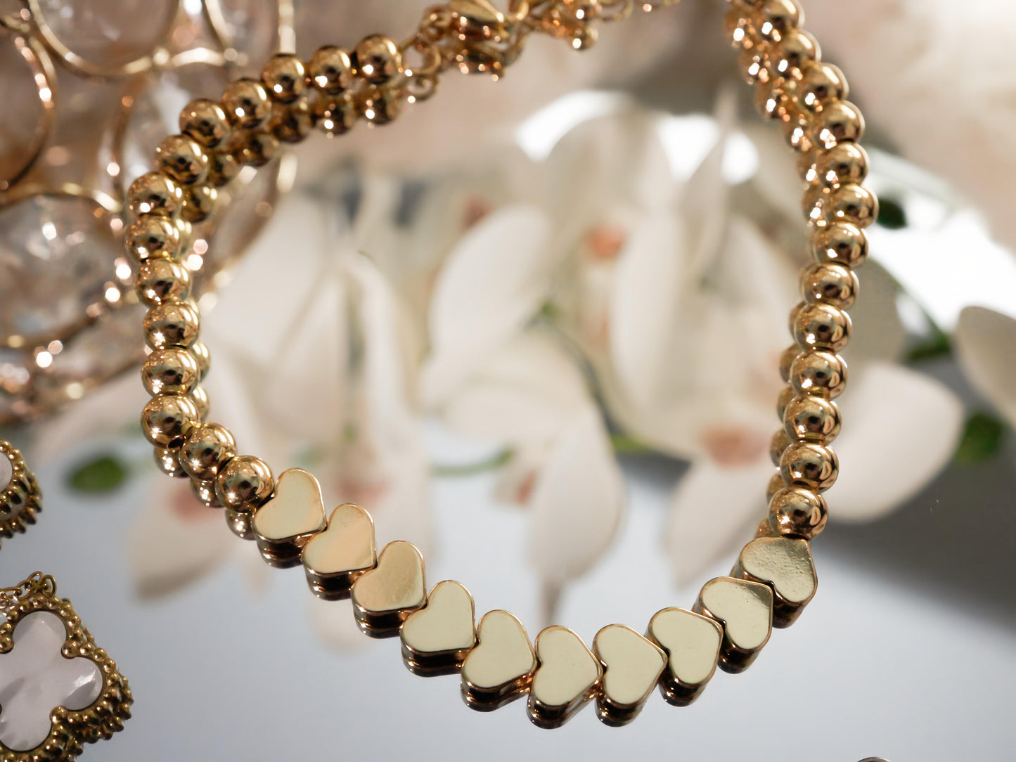 PULSERA - CORAZONES/PERLITAS